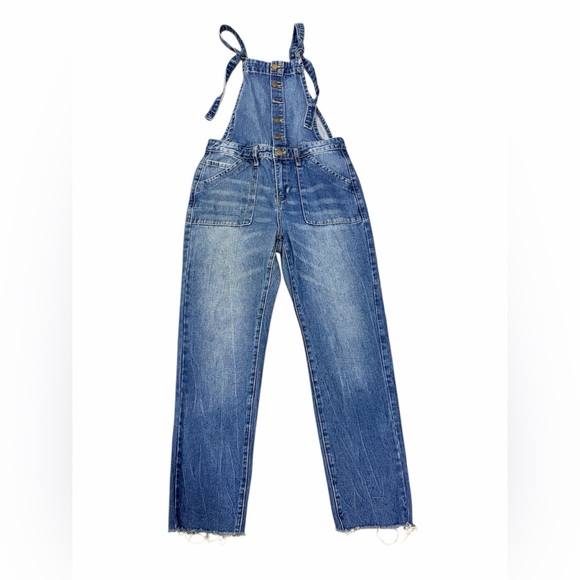 Forever 21 Vintage Blue Denim Overalls Sz small - Picture 5 of 6